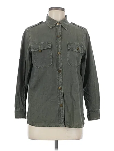 Pre-owned Current Elliott 3/4 Sleeve Button Down Shirt In Gray