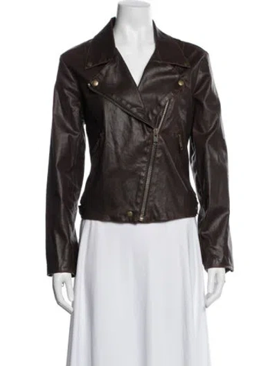 Pre-owned Current Elliott Biker Jacket In Brown