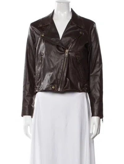 Pre-owned Current Elliott Biker Jacket In Brown
