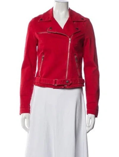 Pre-owned Current Elliott Biker Jacket In Red