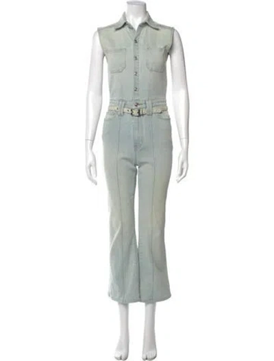 Pre-owned Current Elliott Crew Neck Jumpsuit In Blue
