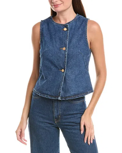 Current Elliott Current/elliott Denim Button Vest In Blue