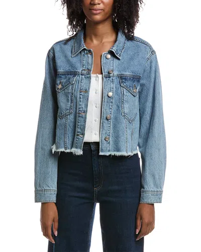 Current Elliott Current/elliott Drop Shoulder Cropped Denim Jacket In Blue