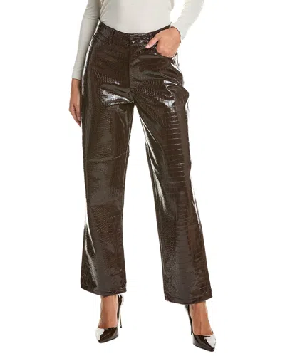 Current Elliott Current/elliott Faux Leather Animal Embossed Straight Pant In Brown
