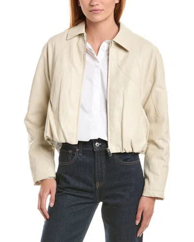 Current Elliott Current/elliott Faux Leather Bomber Jacket In Neutral