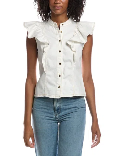 Current Elliott Current/elliott Mandarin Collar Vest In White
