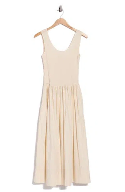 Current Elliott Current/elliott Sleeveless Smocked Sundress In Neutral