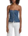 Current Elliott Current/elliott Strapless Button Front Bustier In Blue