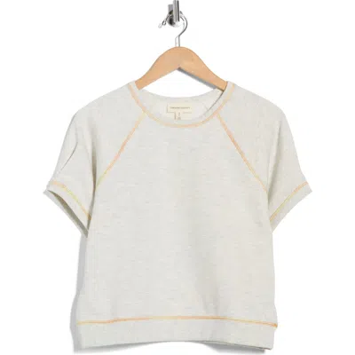 Current Elliott Current/elliott Topstitch Crewneck Shirt In White