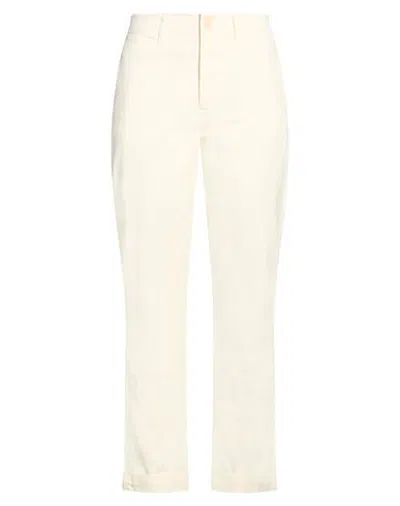 Current Elliott Current/elliott Woman Pants Cream Size 26 Cotton, Elastane In White