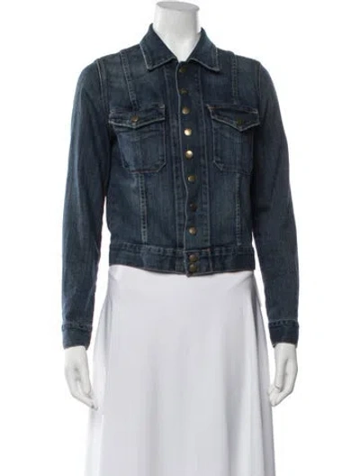 Pre-owned Current Elliott Denim Jacket In Blue/white