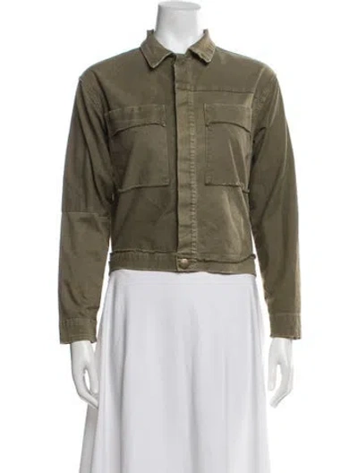Pre-owned Current Elliott Denim Jacket In Green