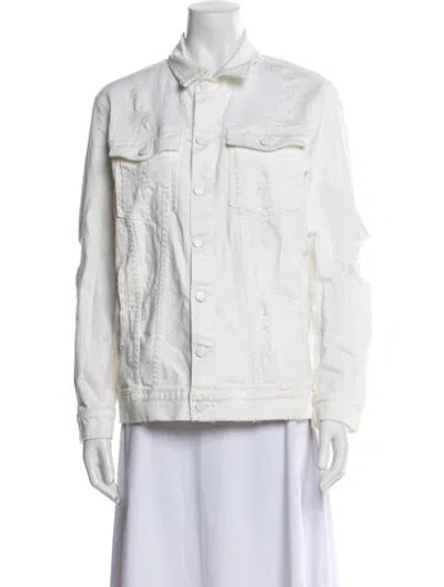 Pre-owned Current Elliott Denim Jacket In White