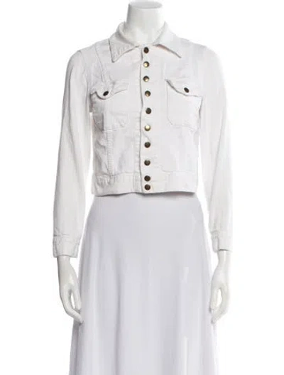 Pre-owned Current Elliott Denim Jacket In White