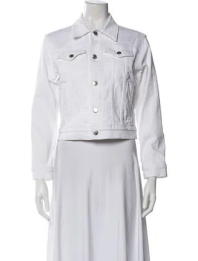 Pre-owned Current Elliott Denim Jacket In White