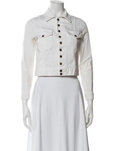Pre-owned Current Elliott Denim Jacket In White
