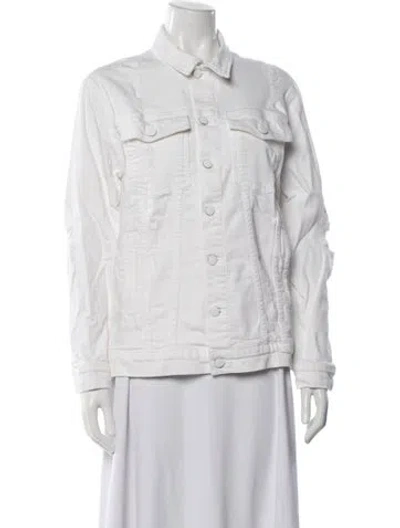 Pre-owned Current Elliott Denim Jacket In White