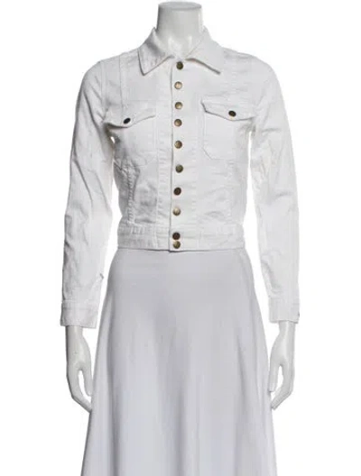 Pre-owned Current Elliott Denim Jacket In White