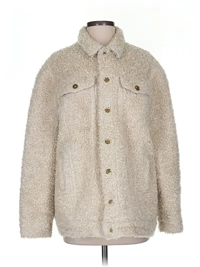 Pre-owned Current Elliott Faux Fur Jacket In Ivory