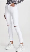 Current Elliott High Waist Stiletto Jeans In White In White