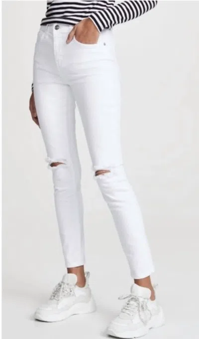 Current Elliott High Waist Stiletto Jeans In White