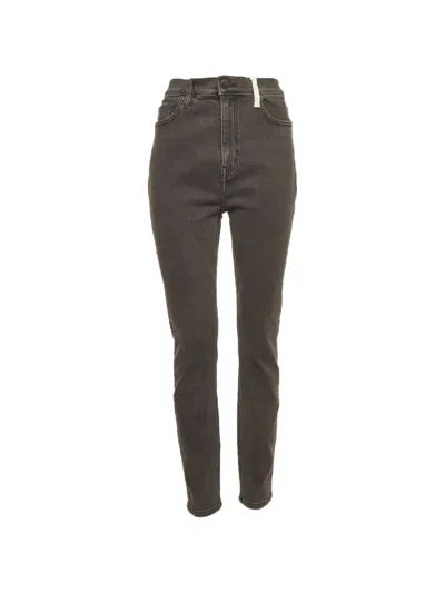 Pre-owned Current Elliott High-waist Skinny Jeans In Grey