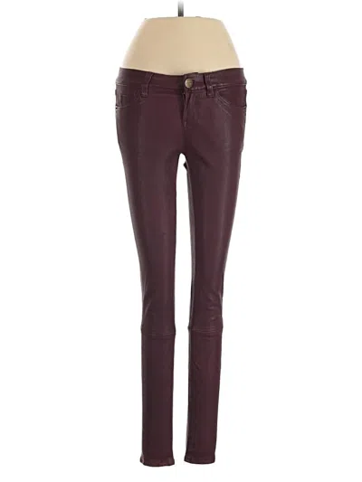Pre-owned Current Elliott Leather Pants In Burgundy