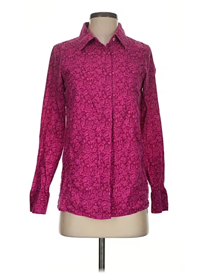 Pre-owned Current Elliott Long Sleeve Blouse In Burgundy