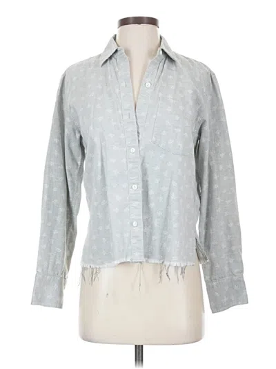 Pre-owned Current Elliott Long Sleeve Blouse In Gray