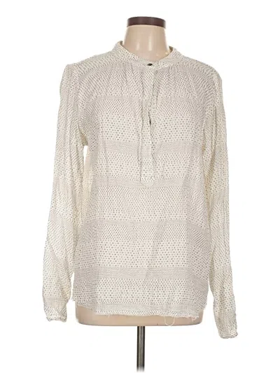 Pre-owned Current Elliott Long Sleeve Blouse In Ivory