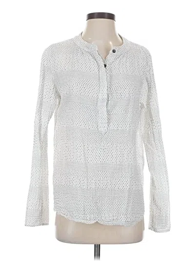Pre-owned Current Elliott Long Sleeve Blouse In White