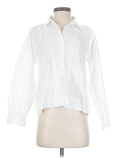 Pre-owned Current Elliott Long Sleeve Blouse In White