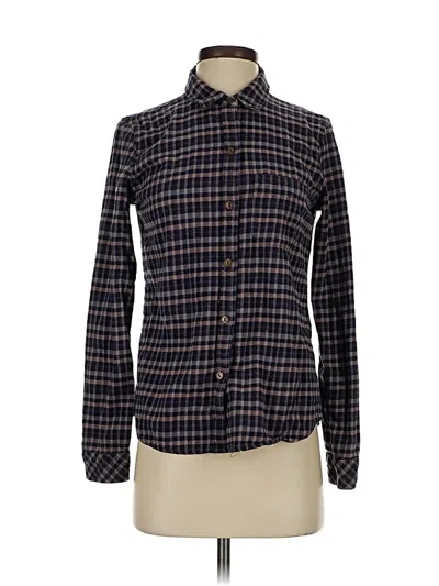 Pre-owned Current Elliott Long Sleeve Button Down Shirt In Blue