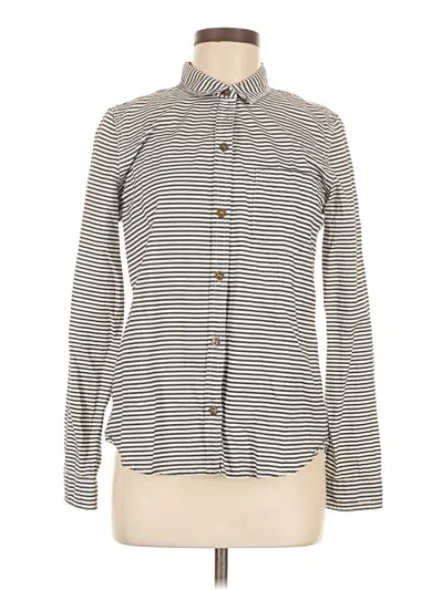 Pre-owned Current Elliott Long Sleeve Button Down Shirt In Gray