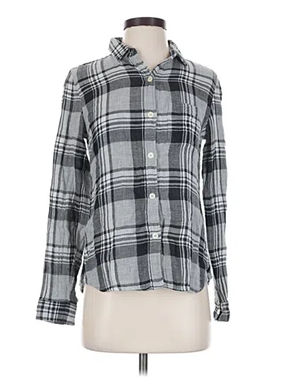 Pre-owned Current Elliott Long Sleeve Button Down Shirt In Gray
