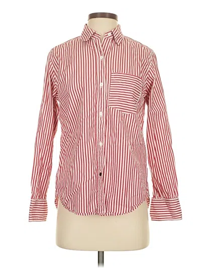 Pre-owned Current Elliott Long Sleeve Button Down Shirt In Red
