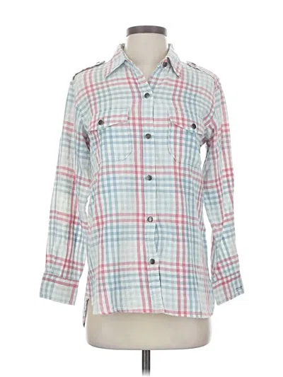 Pre-owned Current Elliott Long Sleeve Button Down Shirt In White