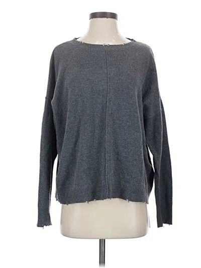 Pre-owned Current Elliott Long Sleeve Top Gray Boatneck Tops