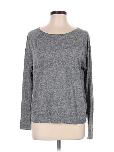 Pre-owned Current Elliott Long Sleeve Top Gray Boatneck Tops