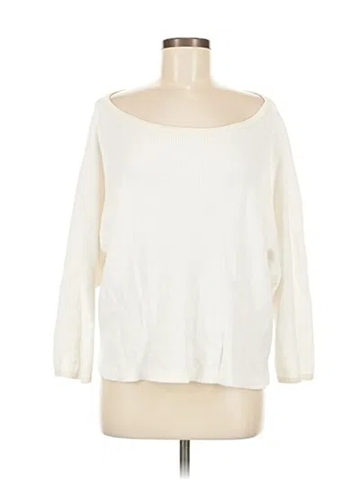 Pre-owned Current Elliott Long Sleeve Top Ivory Boatneck Tops In White