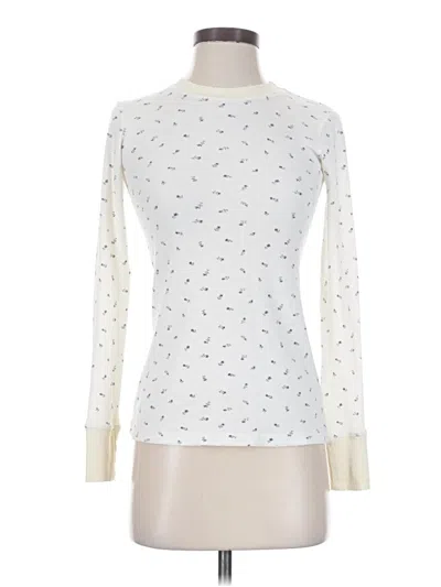 Pre-owned Current Elliott Long Sleeve Top Ivory Turtleneck Tops