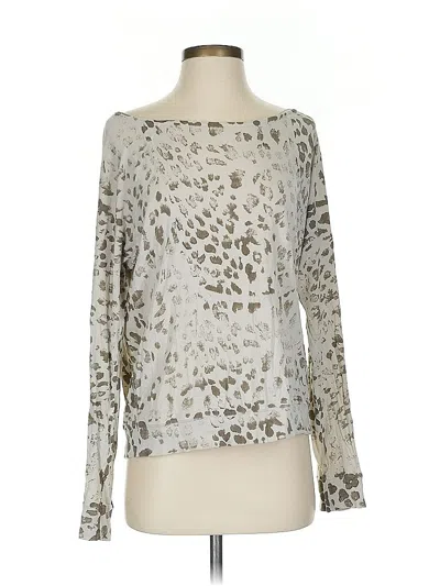 Pre-owned Current Elliott Long Sleeve T-shirt In Silver