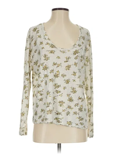 Pre-owned Current Elliott Long Sleeve T-shirt In White