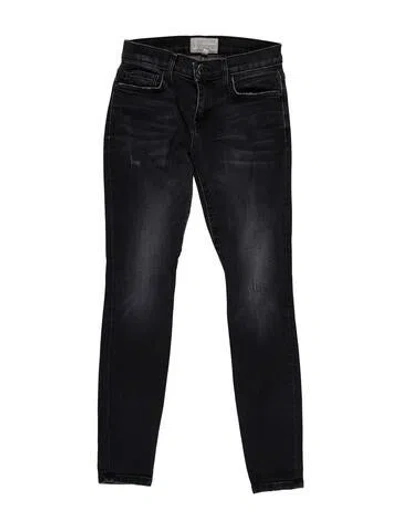 Pre-owned Current Elliott Low-rise Skinny Leg Jeans In Black