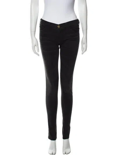 Pre-owned Current Elliott Low-rise Skinny Leg Jeans In Black