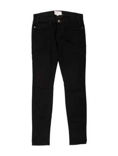 Pre-owned Current Elliott Low-rise Skinny Leg Jeans In Black