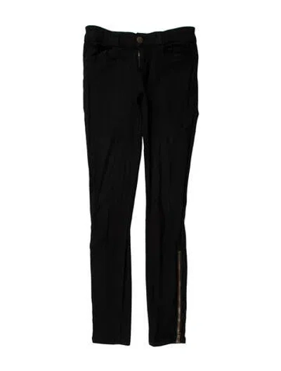 Pre-owned Current Elliott Low-rise Skinny Leg Jeans In Black