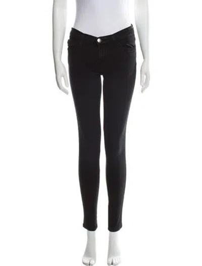 Pre-owned Current Elliott Low-rise Skinny Leg Jeans In Black