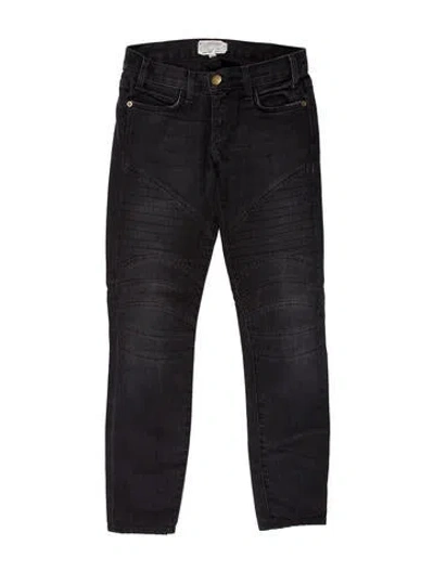 Pre-owned Current Elliott Low-rise Skinny Leg Jeans In Black