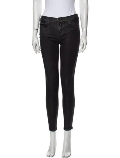 Pre-owned Current Elliott Low-rise Skinny Leg Jeans In Black